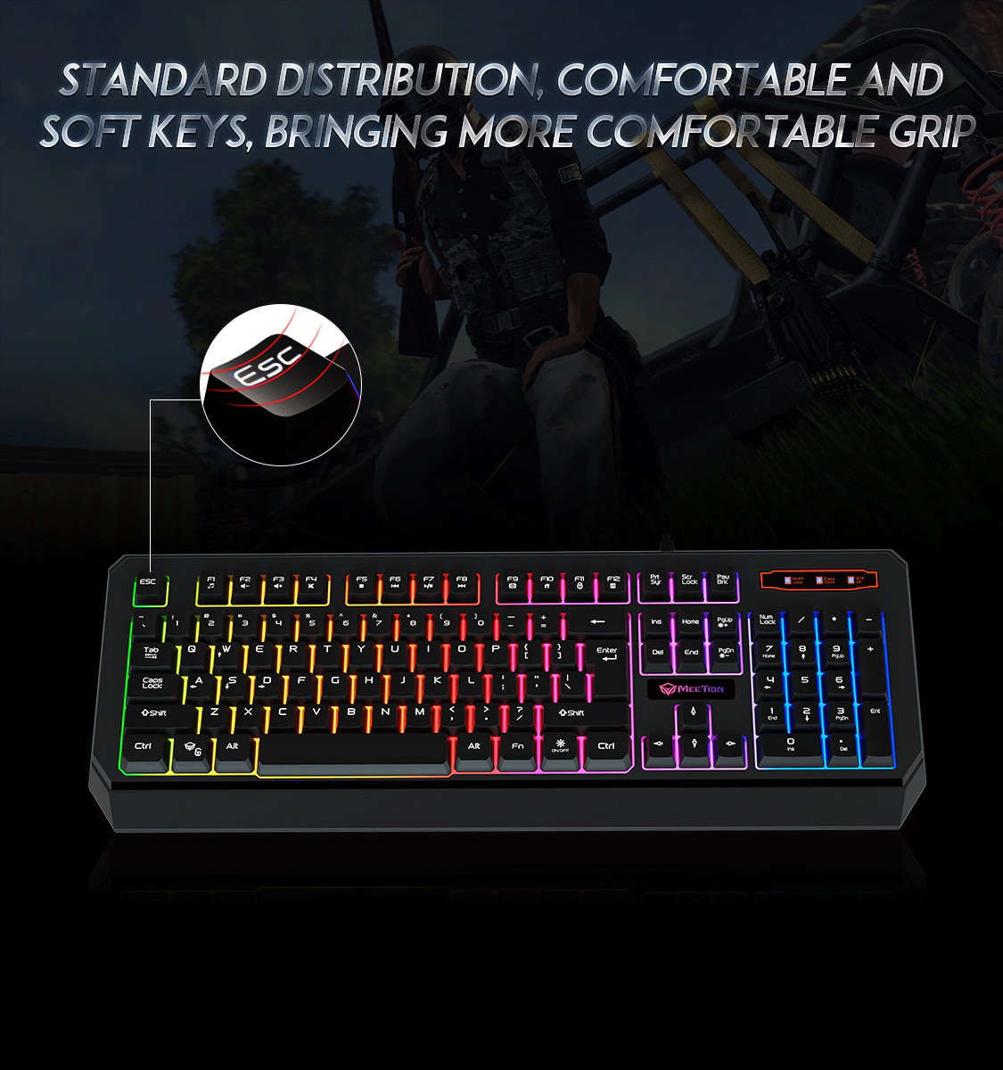 Meetion K9320 Waterproof Backlit Gaming Keyboard