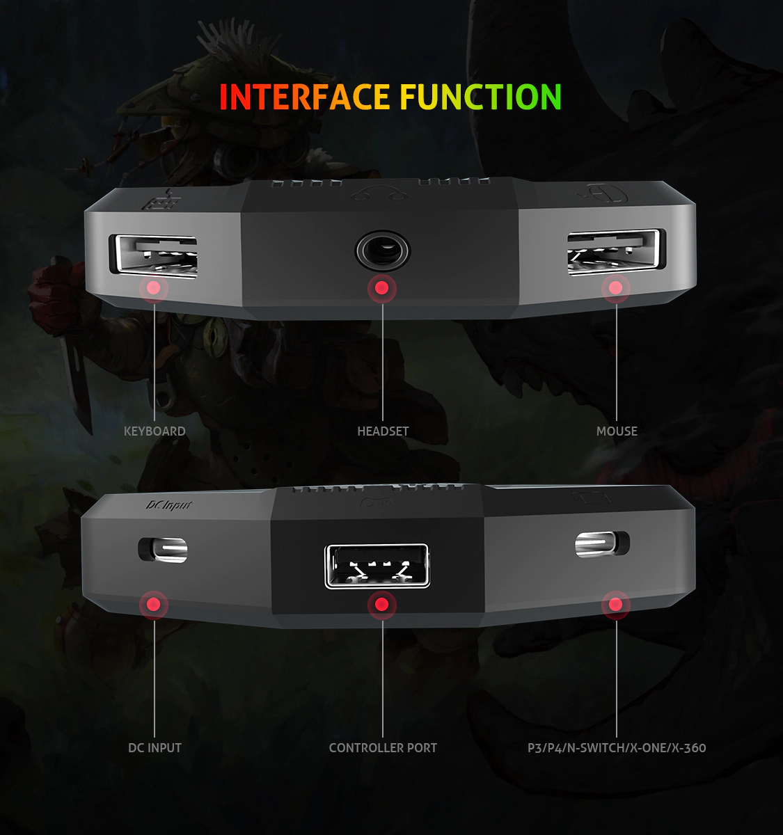 Meetion AP015 Game Keyboard Mouse Converter Adapter