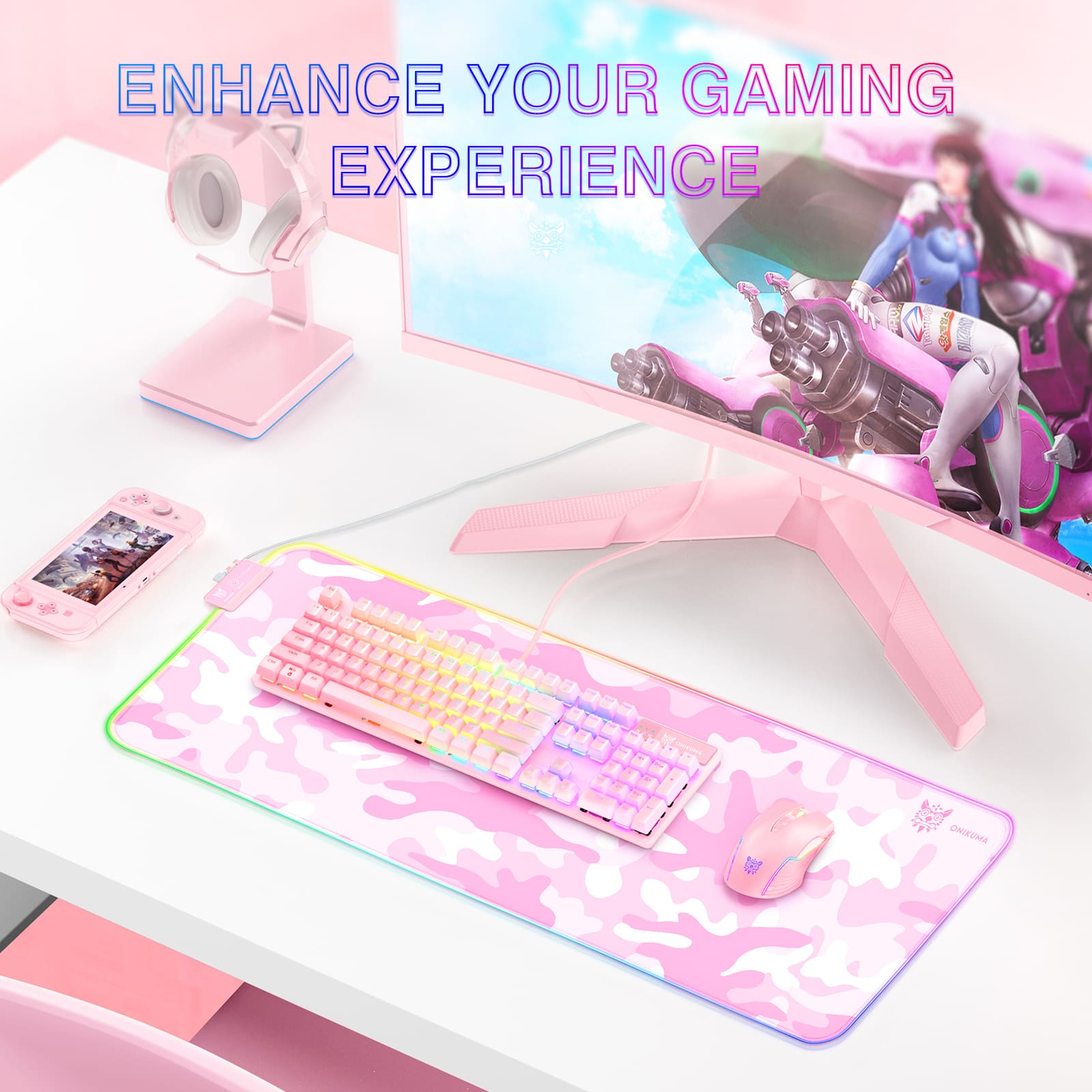 Onikuma g5 RGB Glowing Mouse Pad