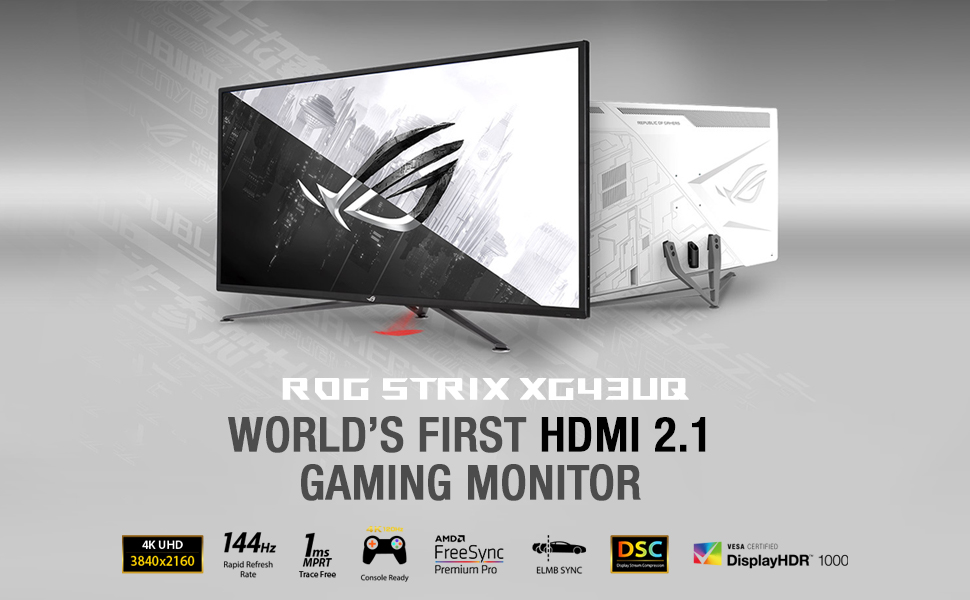 ASUS ROG Strix XG43UQ 43” 4K HDR 144Hz 1ms HDR HDMI 2.1 Sync & FreeSync™