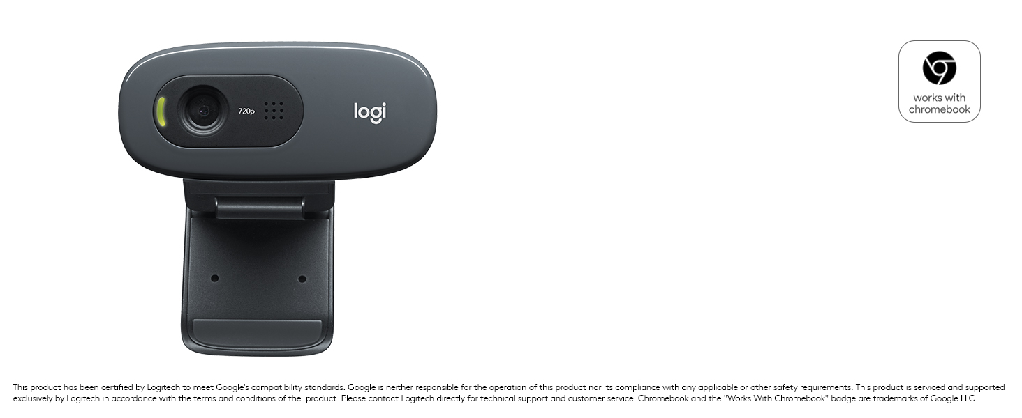 Logitech C270 HD Webcam, HD 720p