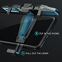 GameSir Mobile Trigger,Mobile Game Controllers F4 Falcon,Foldable Plug and Play Gaming Trigger for iOS and Android Phone(PUBG/Fortnite/Rules)（4.5-6.5 inch）