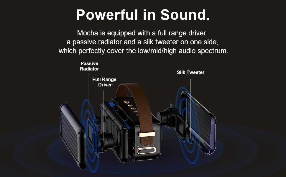 Divoom Mocha Retro Portable Bluetooth Speaker (Black)