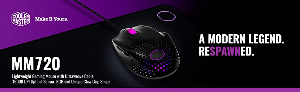 Cooler Master MM720 Black Matte Lightweight Gaming Mouse