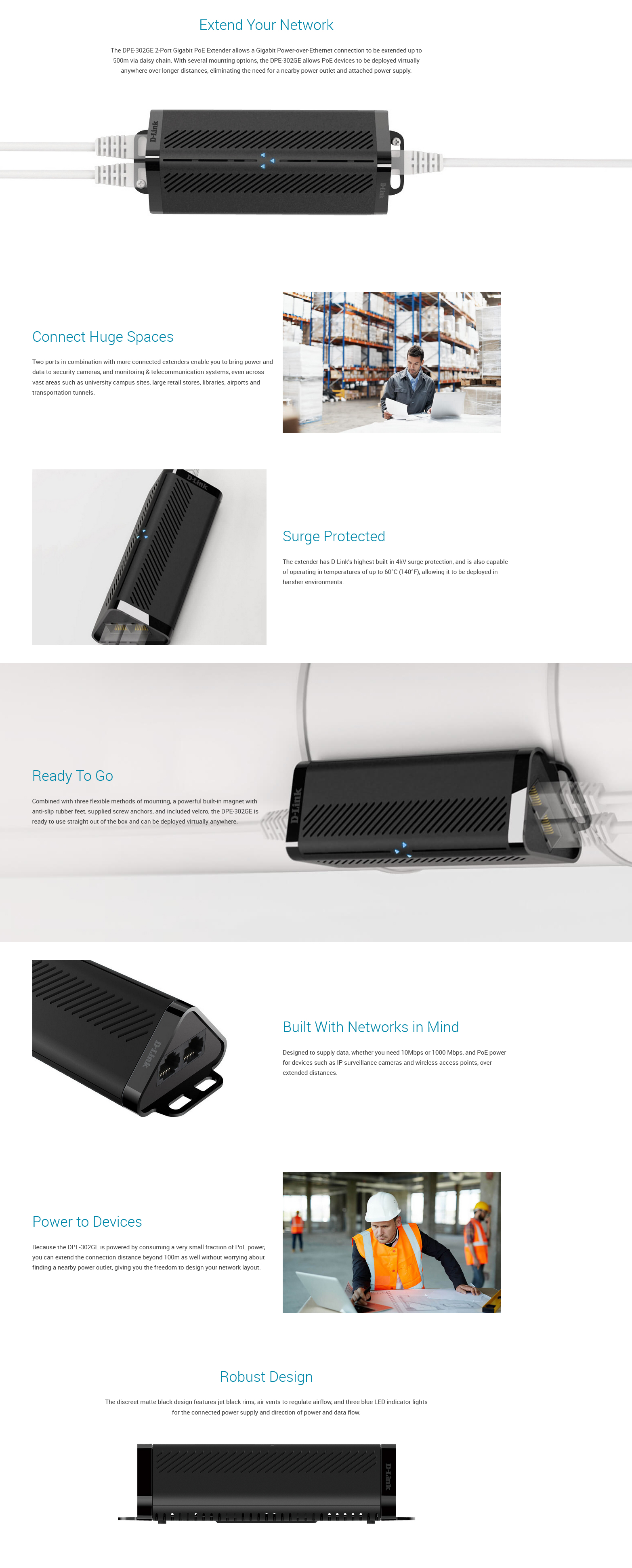 D-Link DPE-302GE 2 Port Gigabit PoE Extender