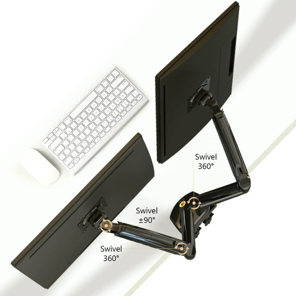NORTH BAYOU F160 DUAL MONITOR DESK MOUNT STAND FOR 17 – 27 inch MONITORS