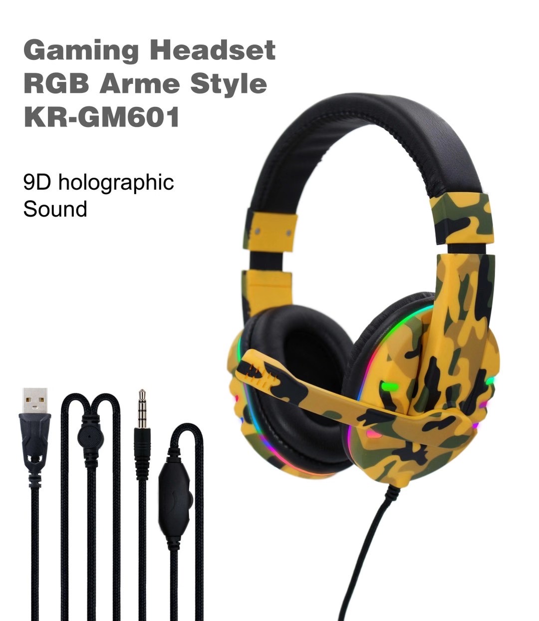 Headset Streaming Gaming  KR-GM603 headsets with RGB light