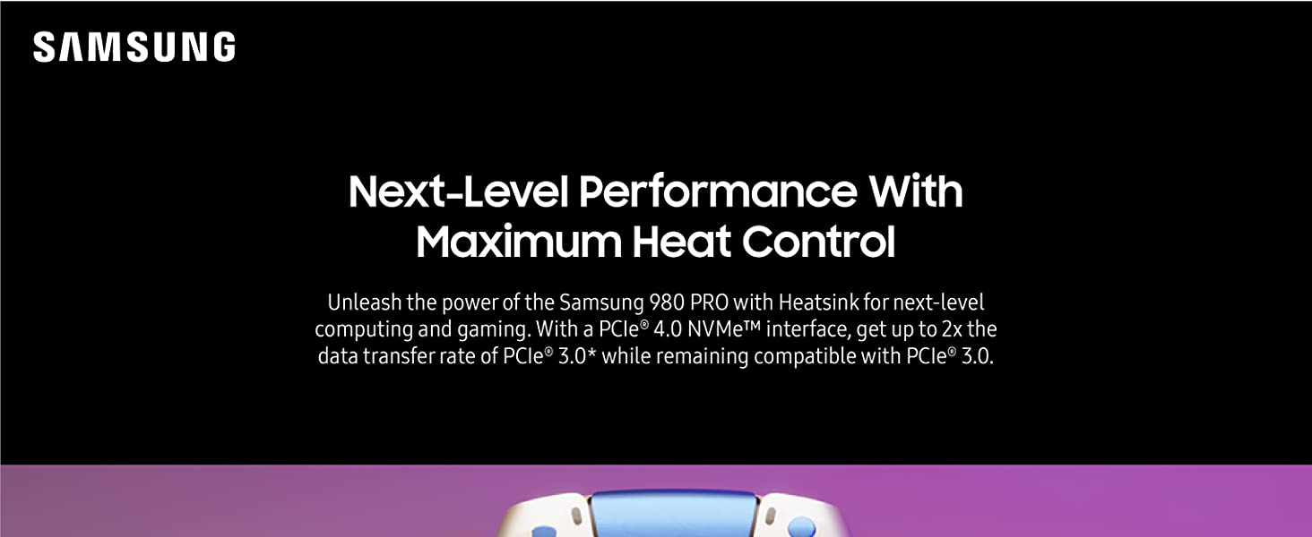 Samsung 980 Pro 1TB with Heatsink PCIe Gen 4 NVMe M.2 Internal SSD