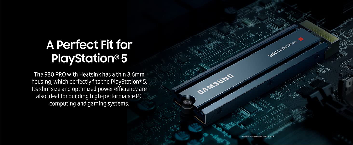 Samsung 980 Pro 1TB with Heatsink PCIe Gen 4 NVMe M.2 Internal SSD