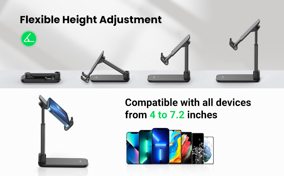 UGREEN Adjustable Desktop Cell Phone Stand – Black