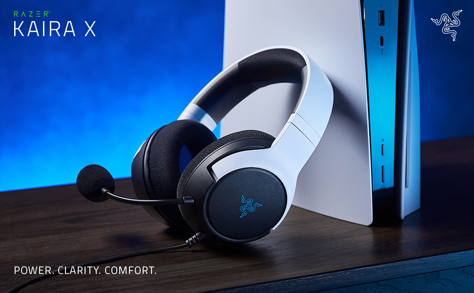 Razer Kaira X Wired Headset for PlayStation 5, PC, Mac & Mobile Devices – White