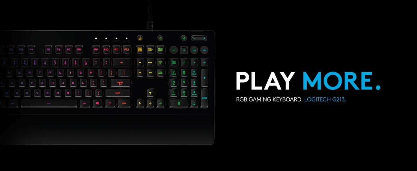 Logitech G213 RGB Gaming Keyboard with Dedicated Media Controls