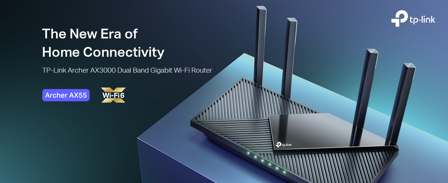 TP-Link AX3000 Dual Band Gigabit Wi-Fi 6 Router (Archer AX55)