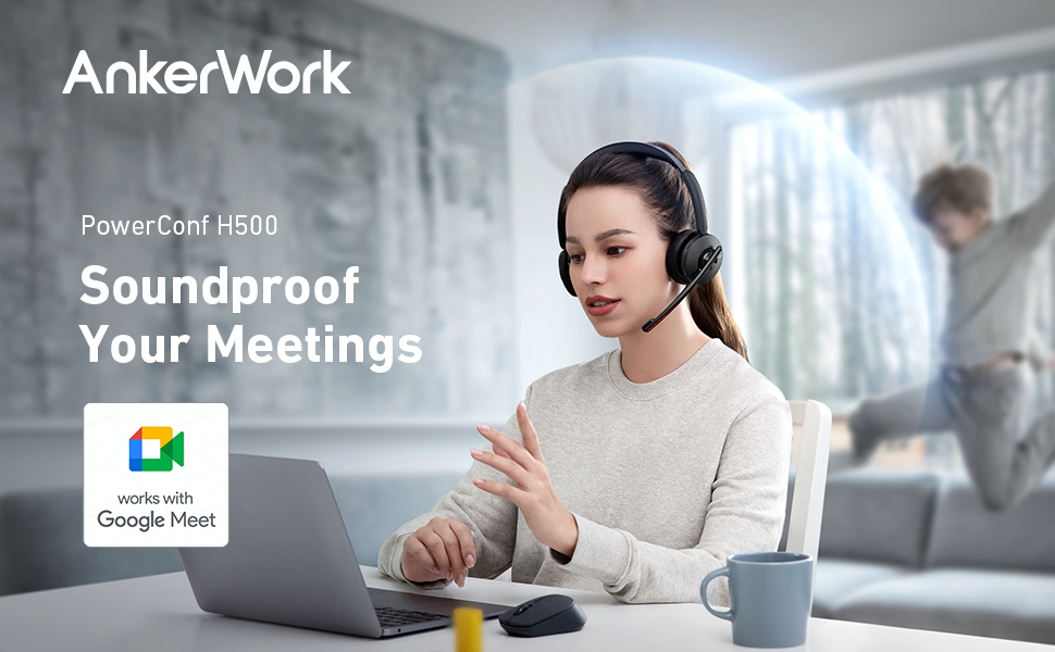 Anker PowerConf H500 Bluetooth Dual-Ear Headset with Microphone