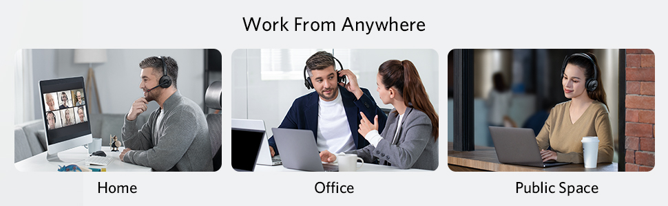 Anker PowerConf H500 Bluetooth Dual-Ear Headset with Microphone