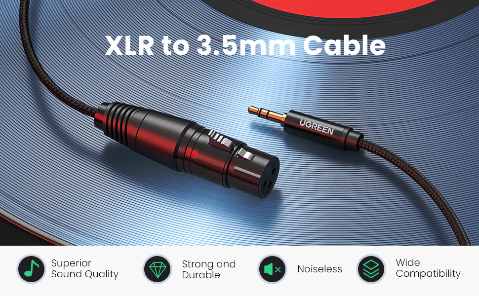 UGREEN 3.5mm Male to XLR Female Audio Cable – 2M
