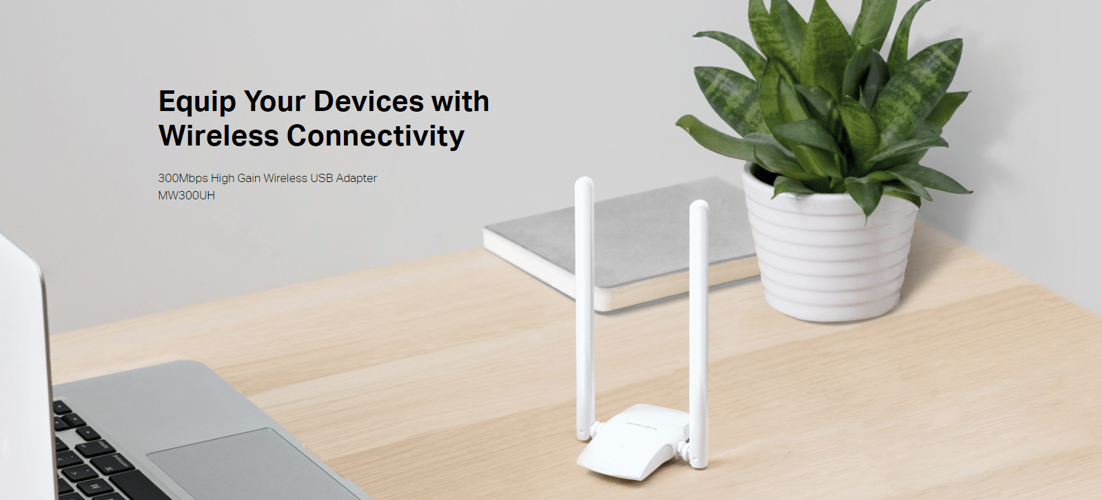 Mercusys 300Mbps High Gain Wireless USB Adapter (MW300UH)