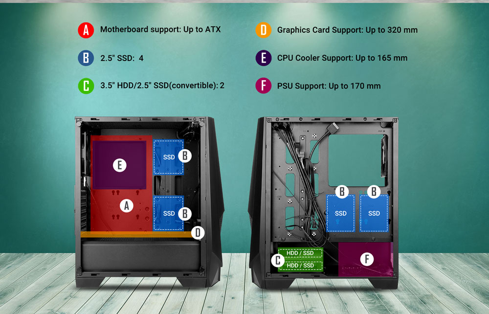ANTEC NX310 MID TOWER ARGB GAMING PC CASE