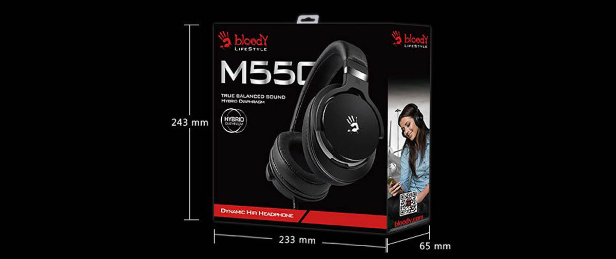 BLOODY M550 TRUE BALANCED SOUND HYPER DIAPHRAGM - HIFI HEADPHONE