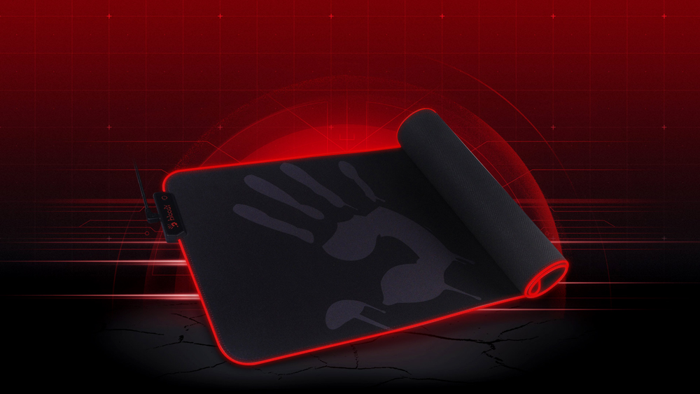 BLOODY MP-80N EXTENDED ROLL-UP-FABRIC RGB GAMING MOUSE PAD (80*31*4MM)