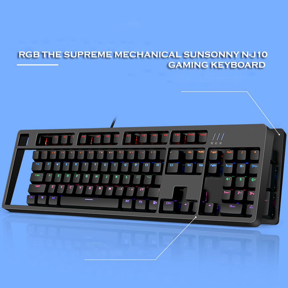SUNSONNY N-J10 RGB THE SUPREME MECHANICAL GAMING KEYBOARD - BLUE SWITCH