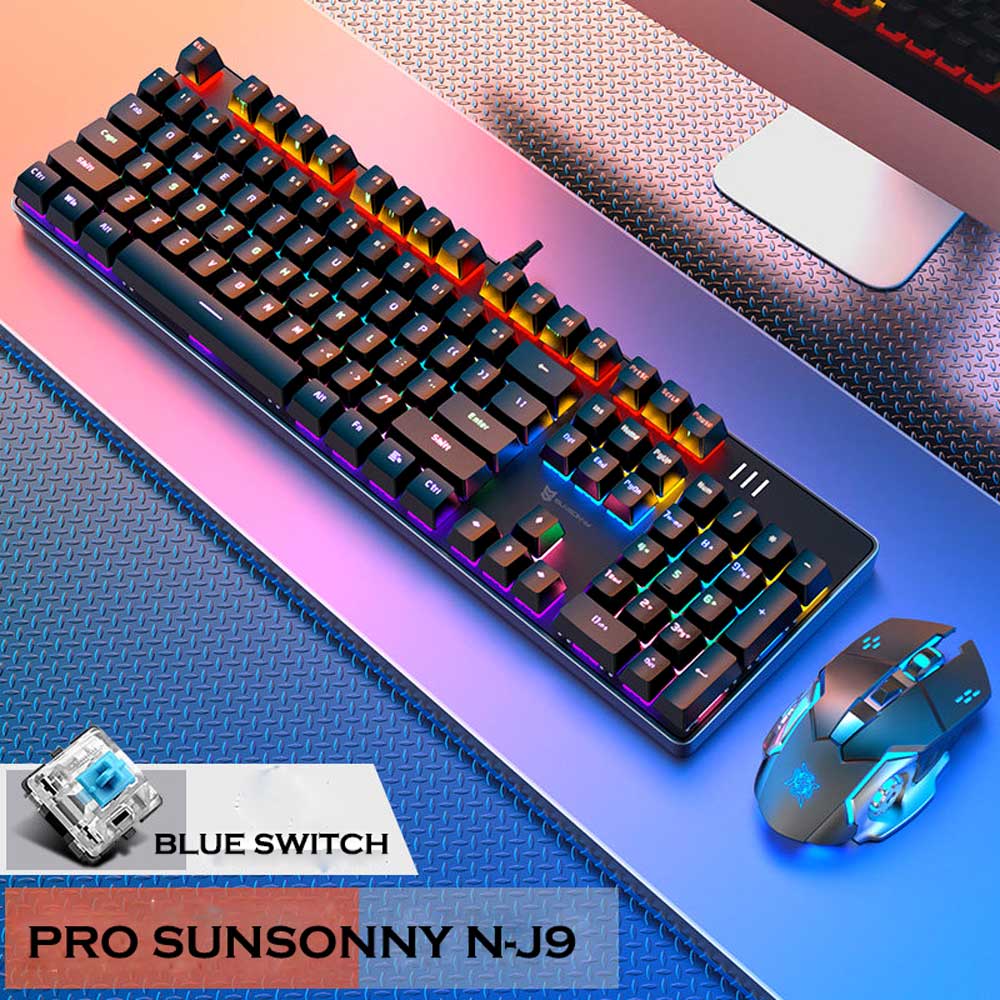 SUNSONNY N-J9 PRO RGB MECHANICAL GAMING KEYBOARD - BLUE SWITCH