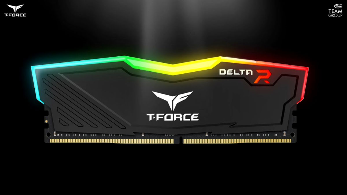 TEAMGROUP T-FORCE DELTA  RGB DDR4 16GB 3200MHZ CL16 PC MEMORY RAM - BLACK