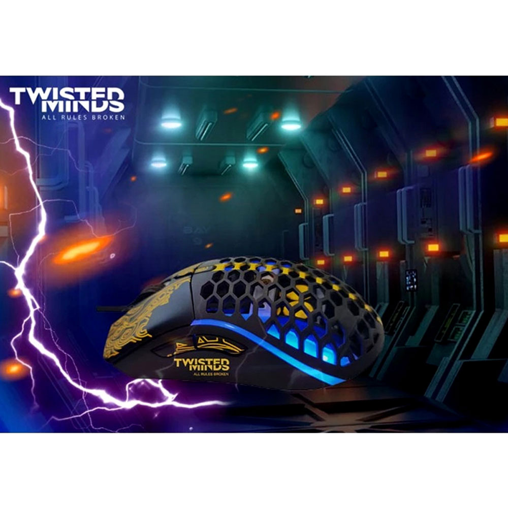 TWISTED MINDS COOL KNIGHT WIRED 12000 DPI RGB GAMING MOUSE