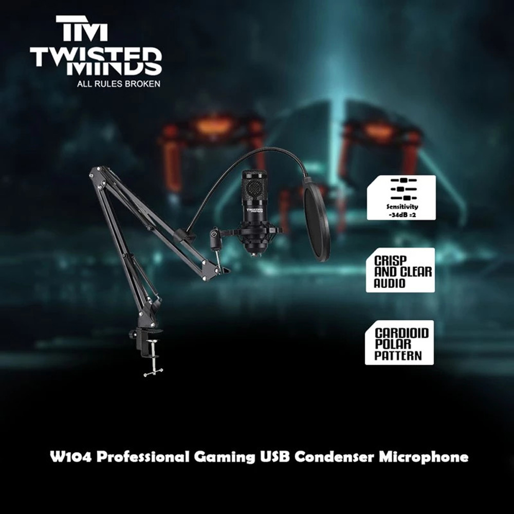 TWISTED MINDS W104 PROFESSIONAL GAMING USB CONDENSER MICROPHONE