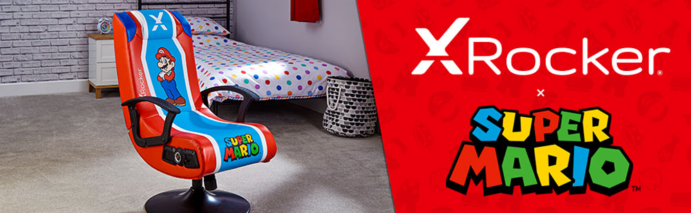 X ROCKER 2.1 AUDIO PEDESTAL GAMING CHAIR - OFFICIAL SUPER MARIO EDITION