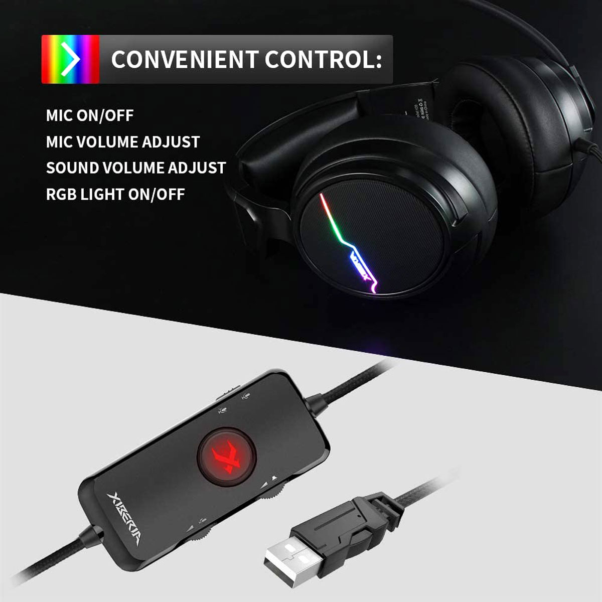 XIBERIA V20 USB 7.1 GAMING HEADSET