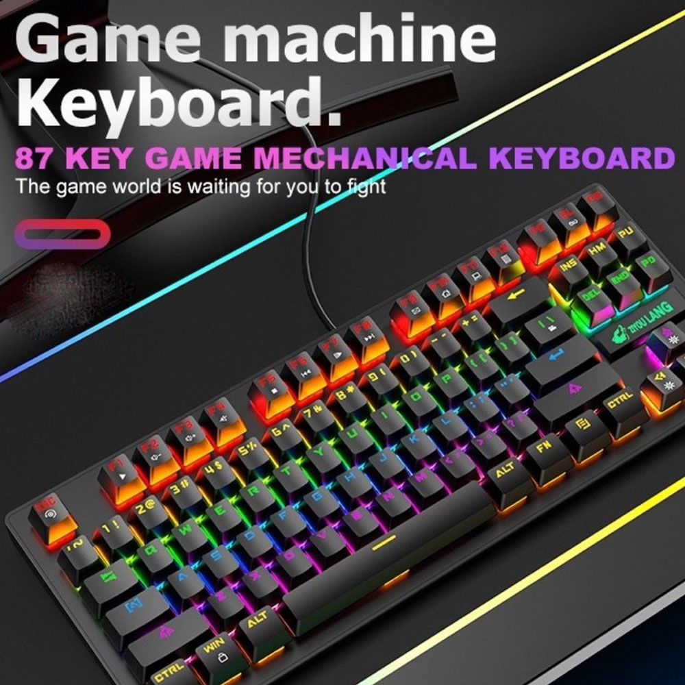 ZIYOULANG K2 RGB TKL MECHANICAL GAMING KEYBOARD BLUE SWITCH - BLACK