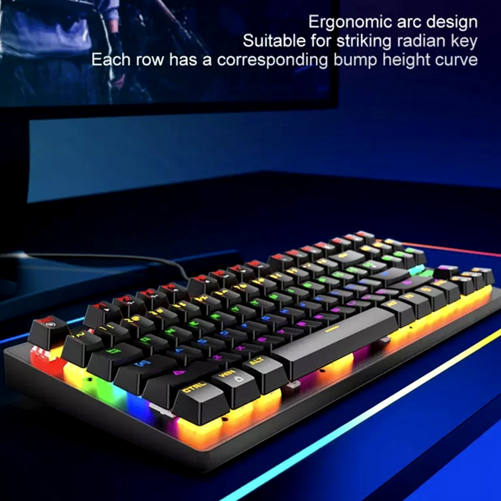 ZIYOULANG K2 RGB TKL MECHANICAL GAMING KEYBOARD BLUE SWITCH - BLACK