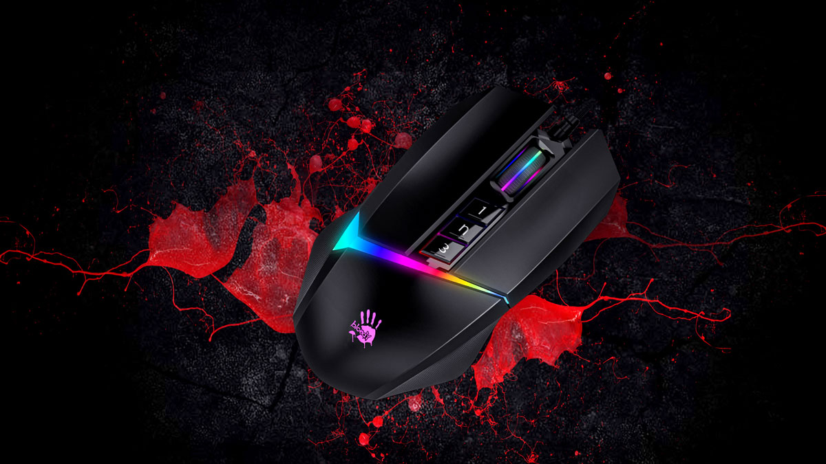 BLOODY W60 MAX RGB OPTICAL GAMING MOUSE ADVANCED PRECISION - 10000 CPI (ACTIVATED ULTRACORE 3&4) BLACK