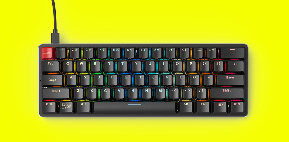 GLORIOUS GMMK COMPACT MODULAR MECHANICAL KEYBOARD - BLACK