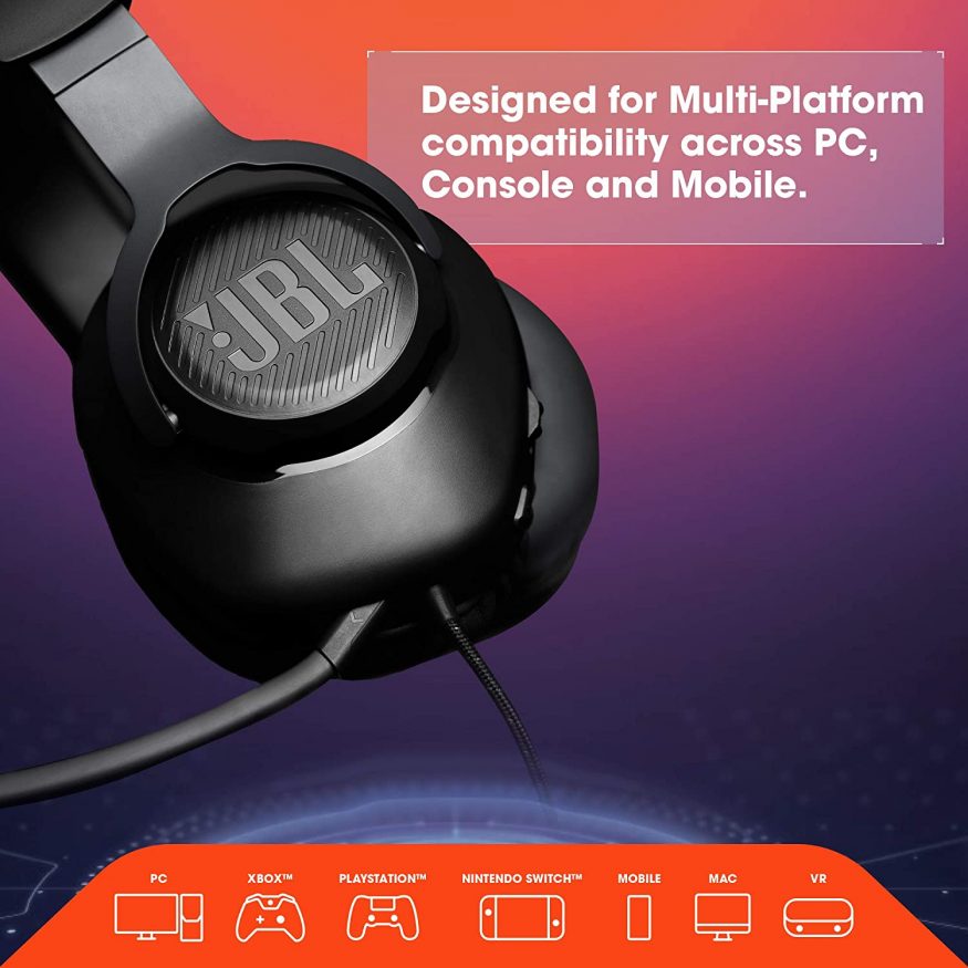 JBL QUANTUM 100 WIRED OVER-EAR GAMING HEADSET