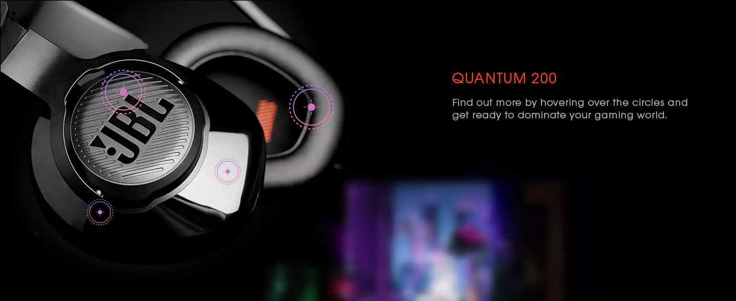 JBL QUANTUM 200 WIRED OVER-EAR GAMING HEADSET WITH MIC FLIP UP