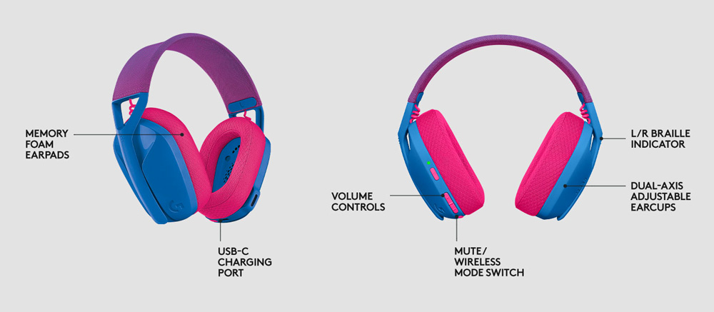 LOGITECH G435 LIGHTSPEED ULTRA-LIGHT WIRELESS BLUETOOTH GAMING HEADSET