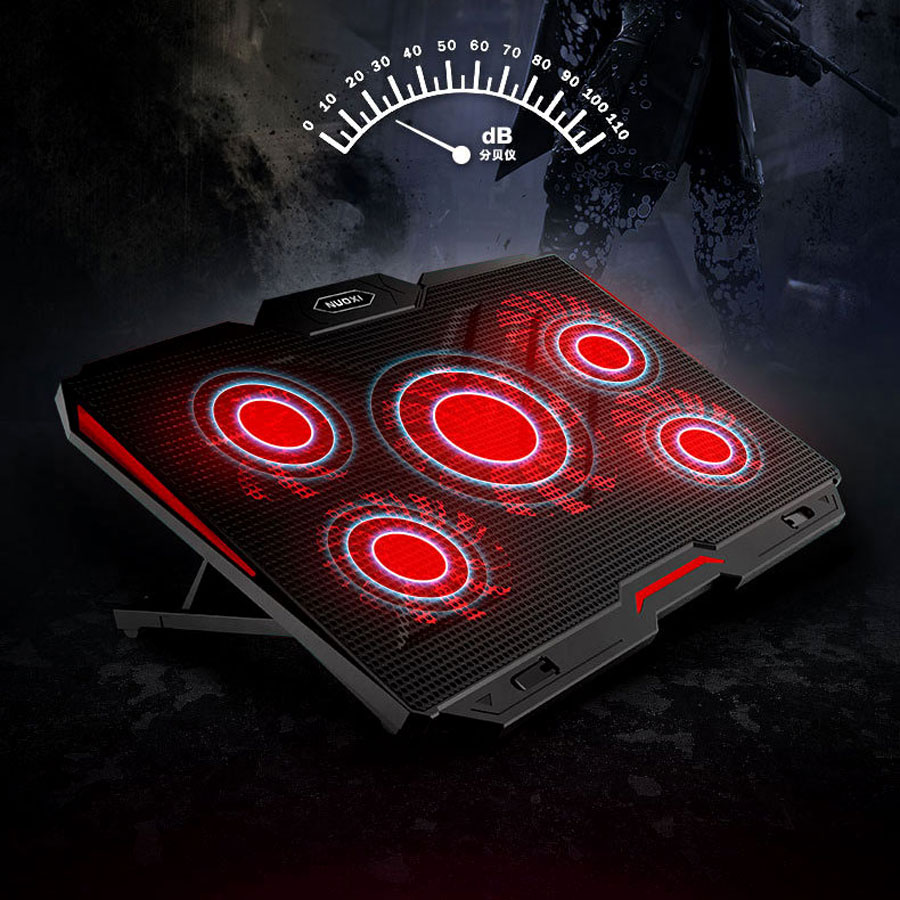NOTEBOOK COOLER PAD 5 FANS LED RED