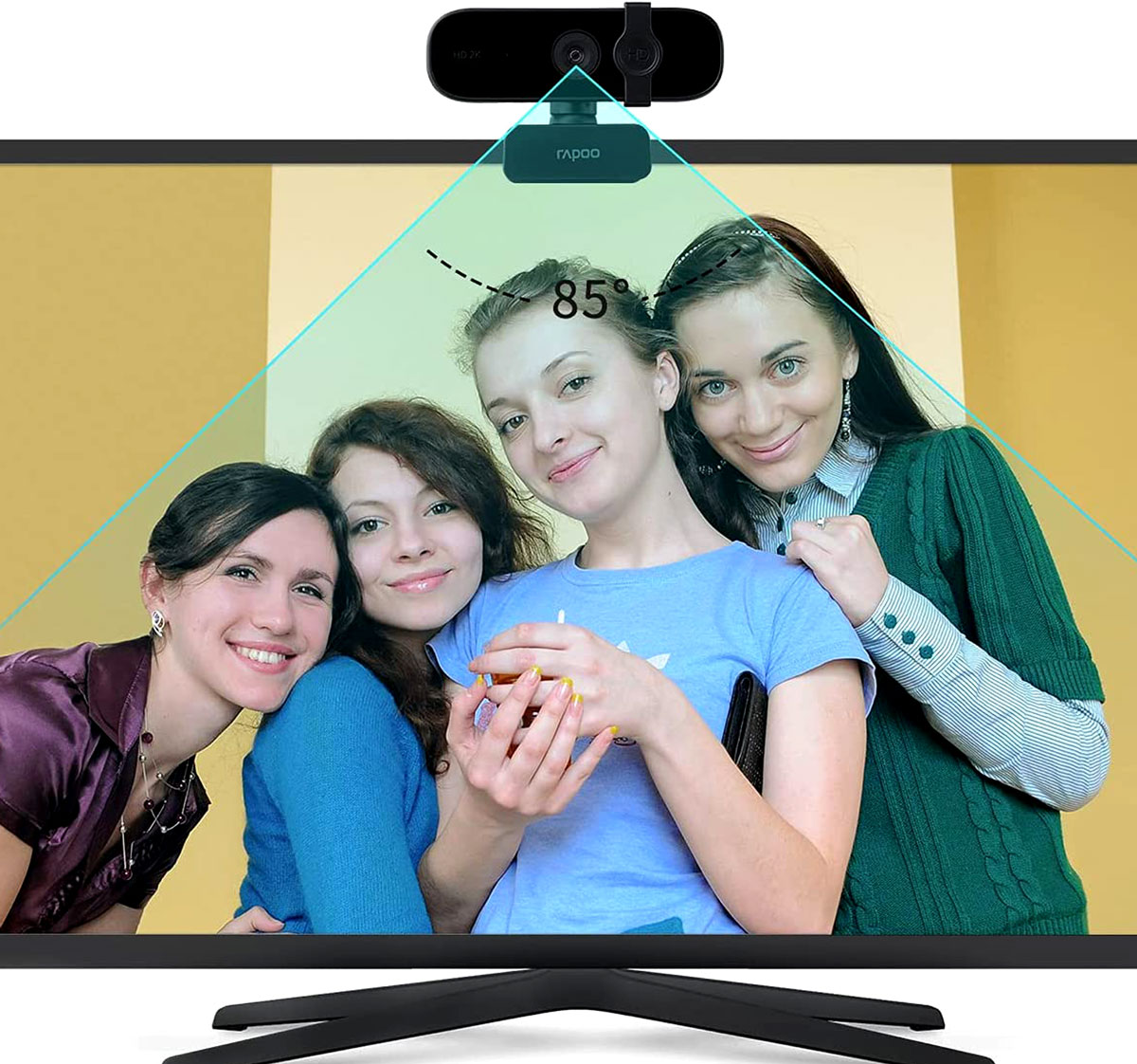RAPOO C280 WEBCAM USB HD - 1080P 2K  SUPPORT CAMERA BUILT-IN OMNIDIRECTIONAL DUAL NOISE REDUCTION MICROPHONE 85 WIDE-ANGLE VIEWING 360 HORIZONTAL ROTATION- BLACK
