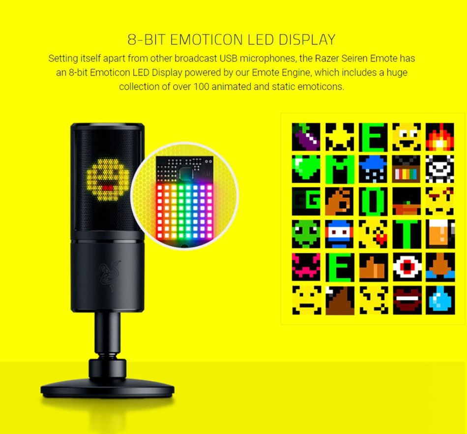 RAZER SEIREN EMOTE STREAMING MICROPHONE WITH EMOTICON DISPLAY