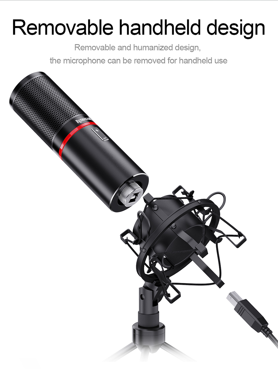 REDRAGON BLAZAR GM300 CONDENSADOR USB GAMING STREAM MICROPHONE