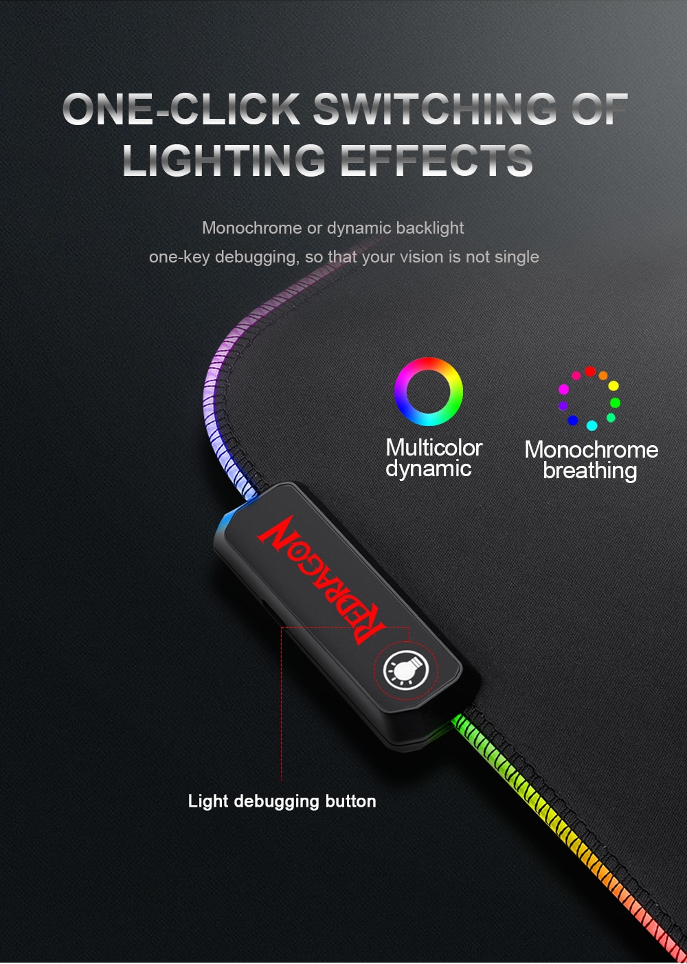 REDRAGON PLUTO P026 RGB (33*26*3MM) GAMING MOUSE PAD SOFT MATT WITH NONSLIP BASE