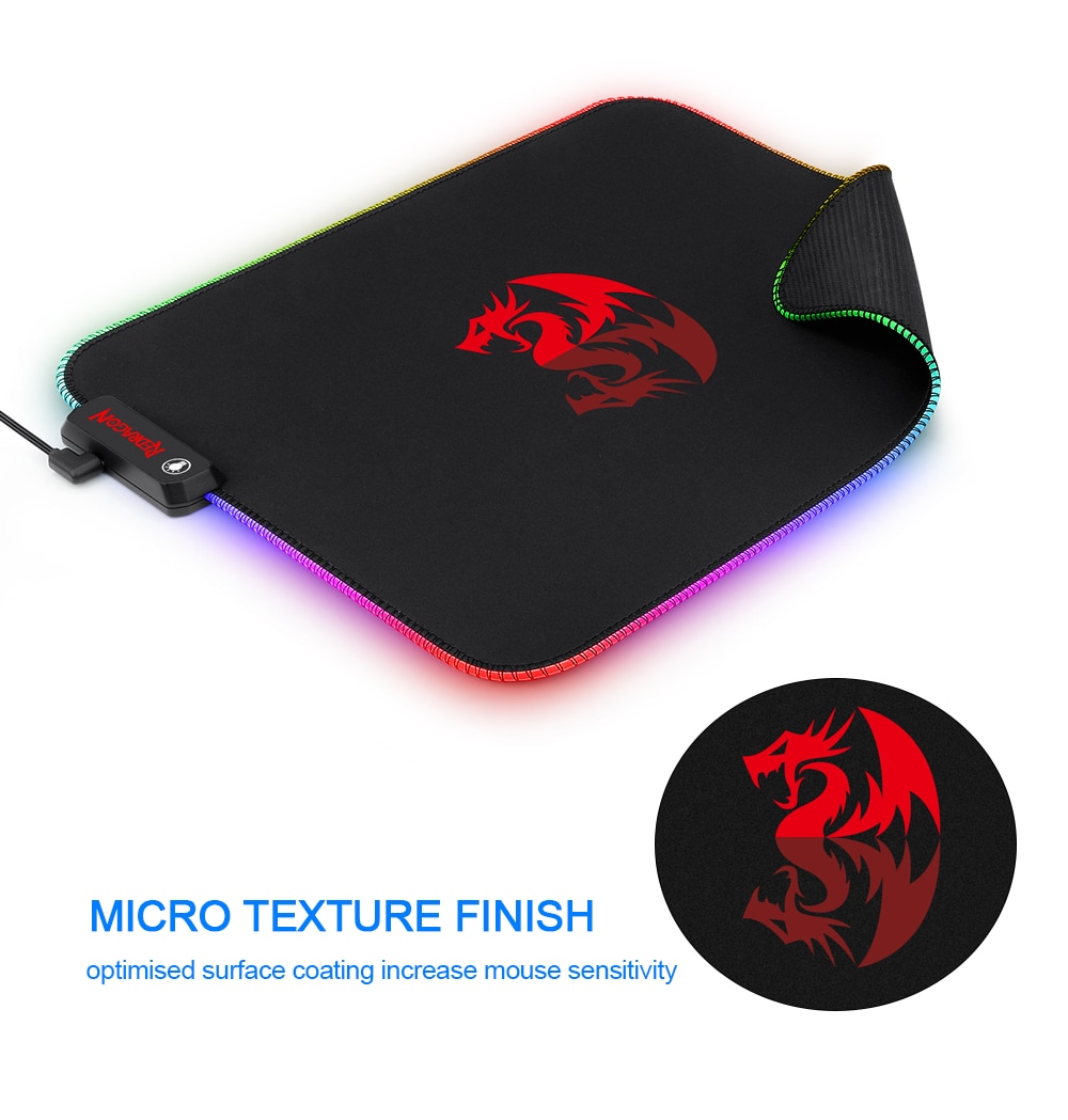 REDRAGON PLUTO P026 RGB (33*26*3MM) GAMING MOUSE PAD SOFT MATT WITH NONSLIP BASE