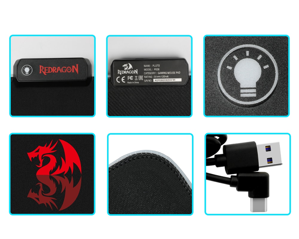 REDRAGON PLUTO P026 RGB (33*26*3MM) GAMING MOUSE PAD SOFT MATT WITH NONSLIP BASE