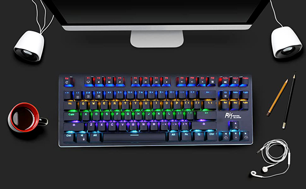 ROYAL KLUDGE RK G87 RGB TKL BLUETOOTH MECHANICAL GAMING KEYBOARD - BLUE SWITCH