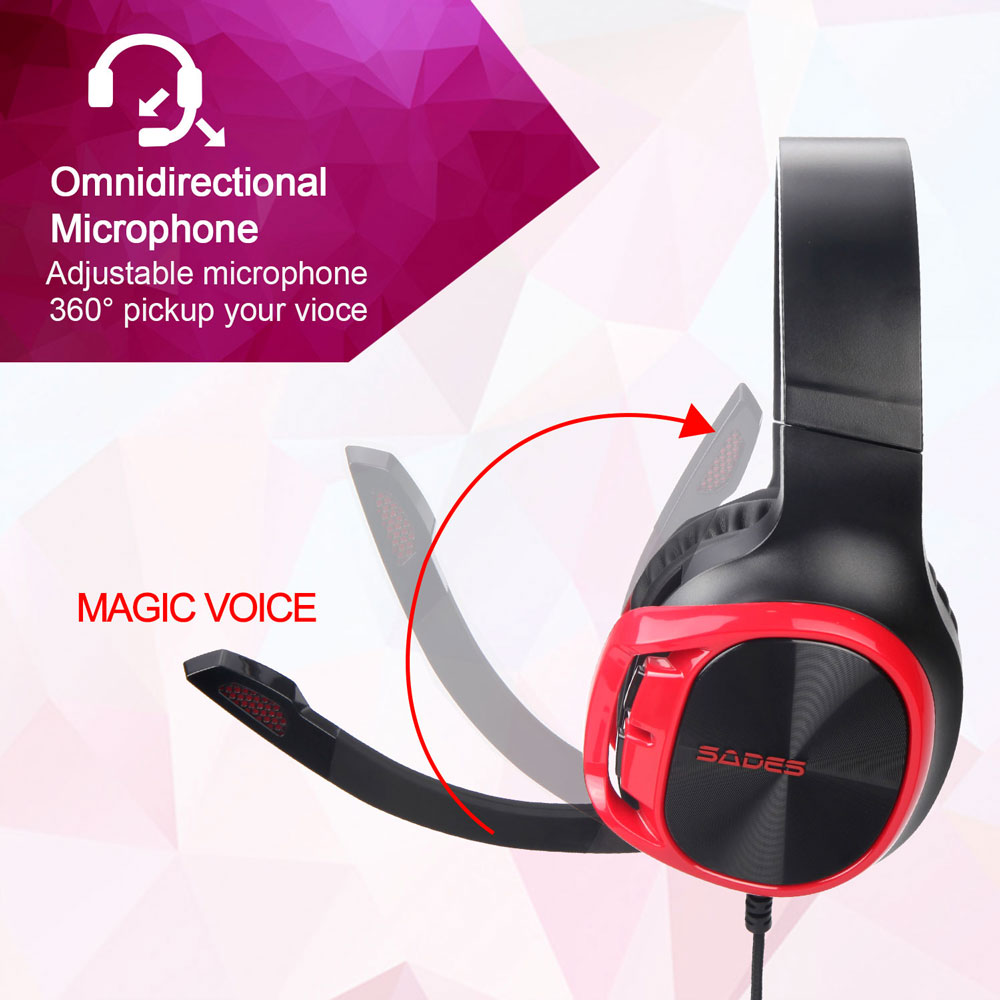 SADES R17 DEEP SOUND 3.5MM GAMING HEADSET - RED