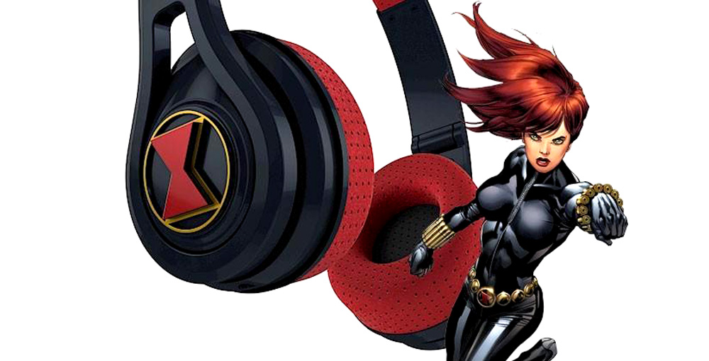 SMS AUDIO MARVEL SPORT WIRED MICROLITE HEADPHONES - BLACK WIDOW
