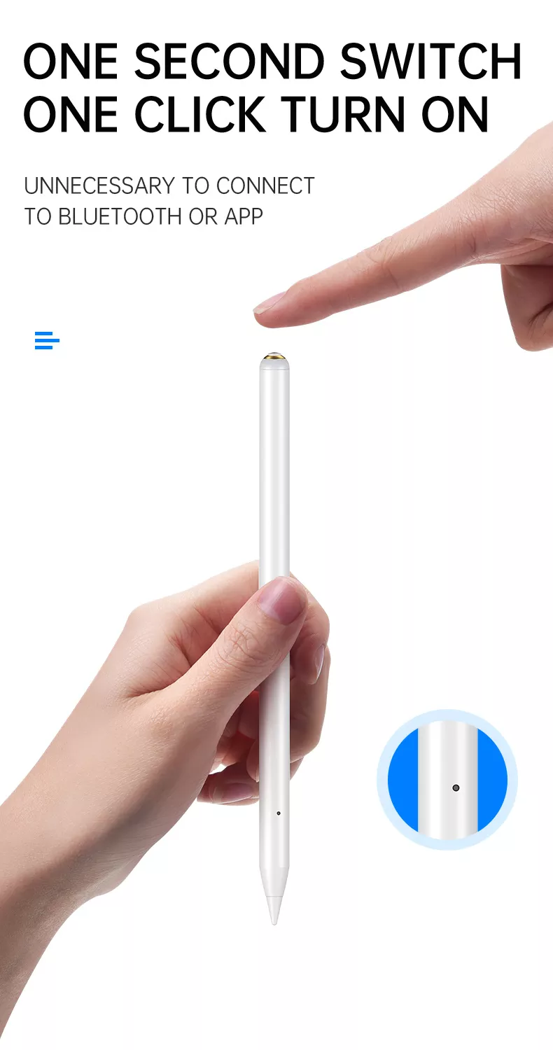 Choetech HG04 Digital 4th Gen Anti-Mistouch Stylus Pen for Apple iPad USB C Charging (White)