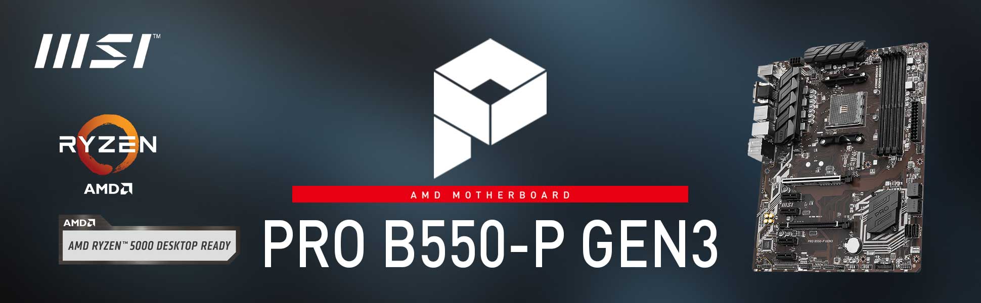 MSI PRO B550-P GEN3 AM4 AMD B550 ATX AMD BUSINESS ELEGANCE Motherboard